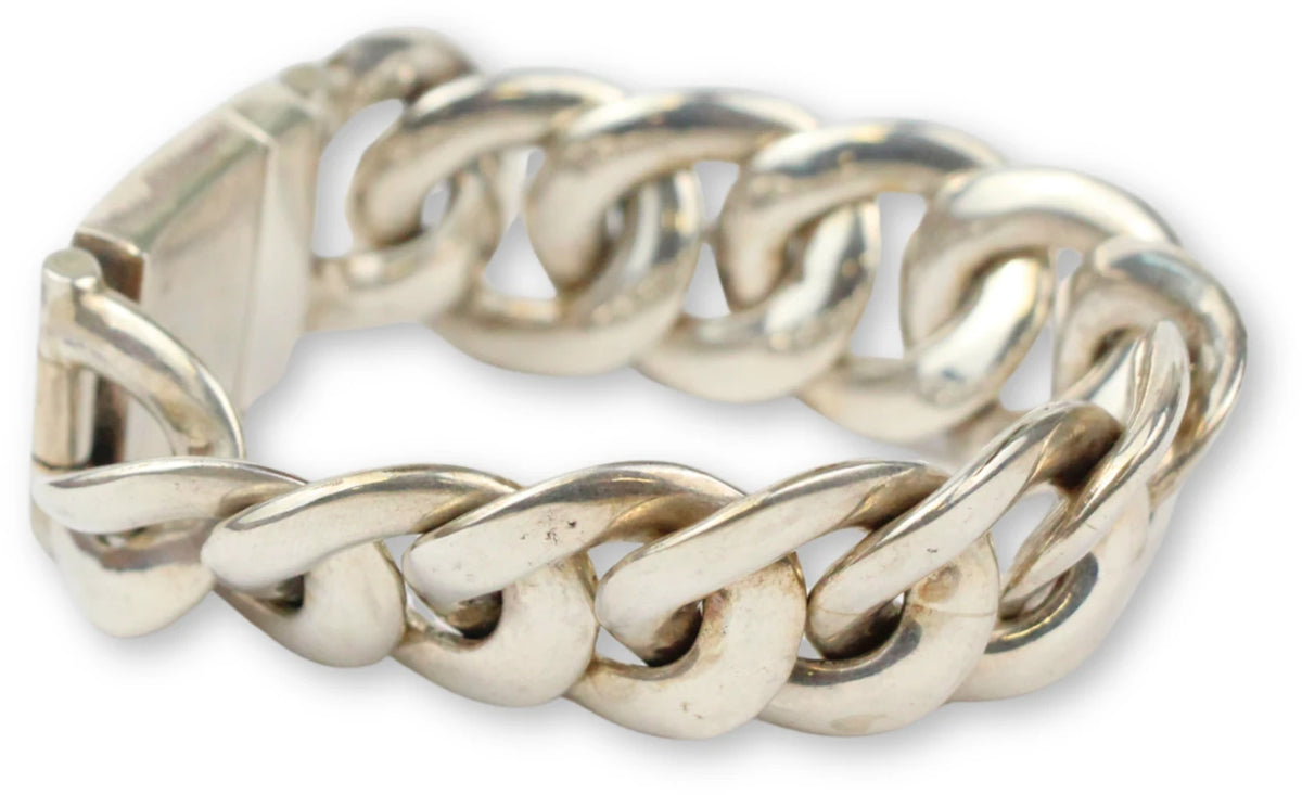 Silver armband med grova länkar, 9 x 2,5 cm