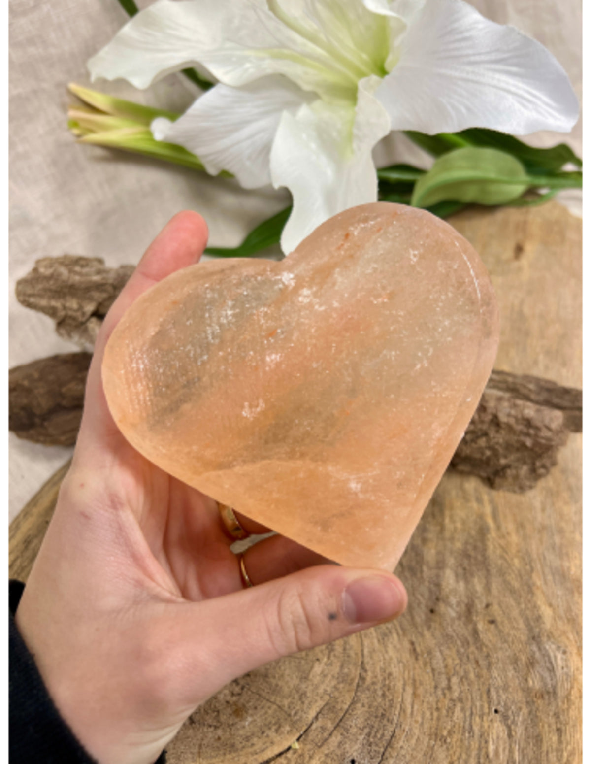Himalayasalt skrubbhjärta, orange, 11 cm
