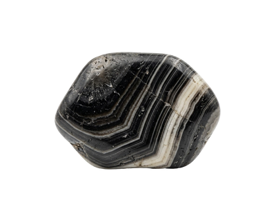 Svart bandad onyx – kristall som passar med Blodsten