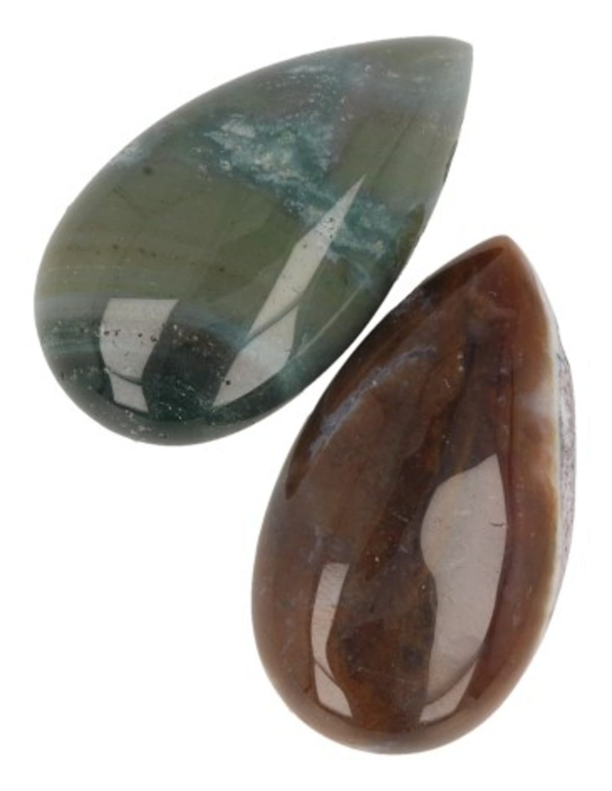 Agat hänge, droppform, flerfärgad, 4 cm