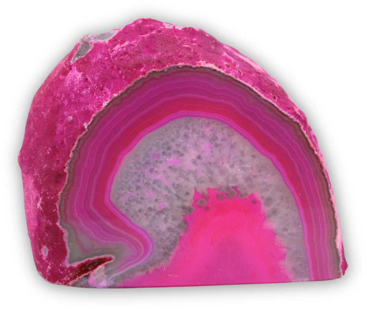 Agat ändstycke, rosa färgad, polerad, nr 20 (740 g)