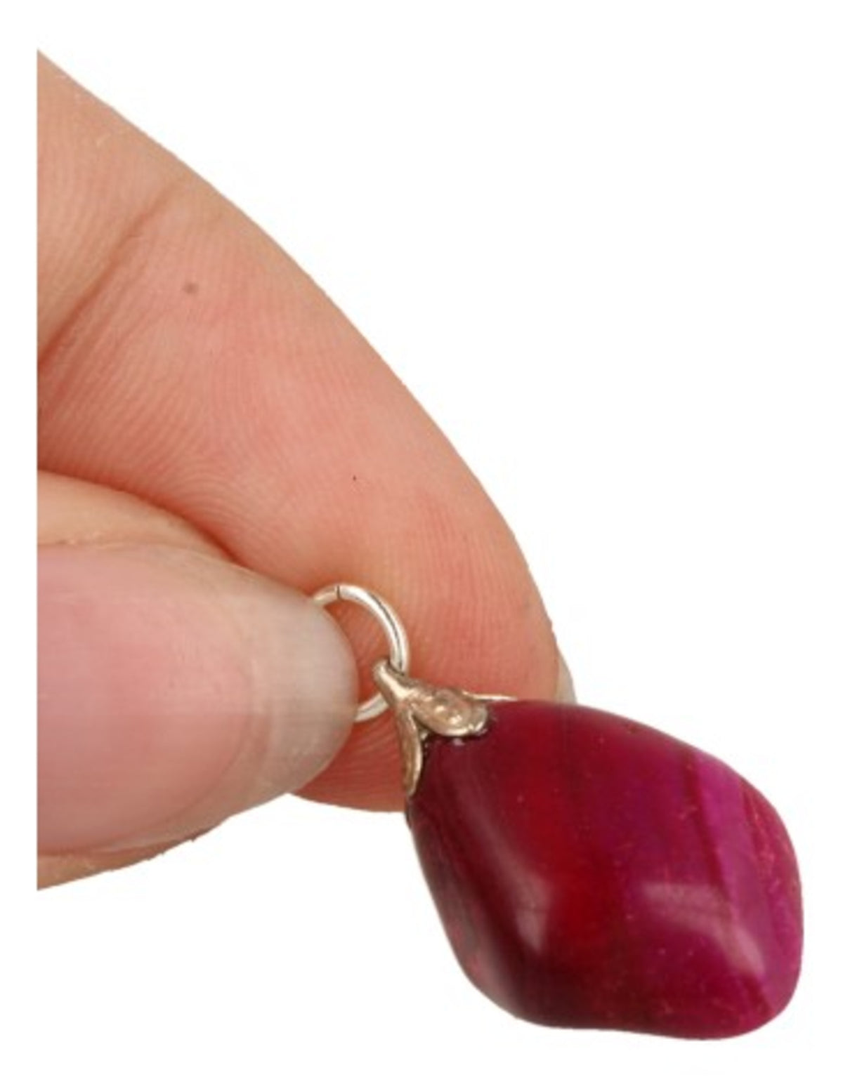Agat hänge, färgad rosa, litet