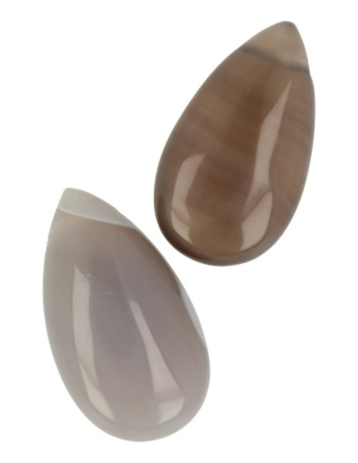 Agat hänge, droppform, grå, 4 cm
