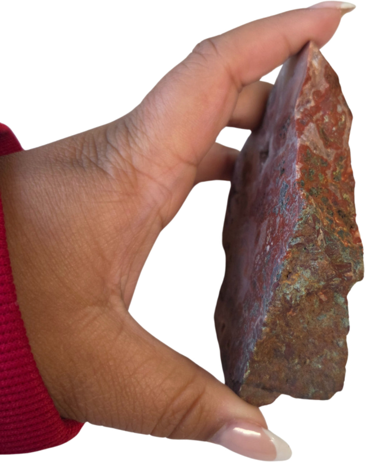 Agat halvpolerad bit, Marocko, ca 10,5 cm, nr 02