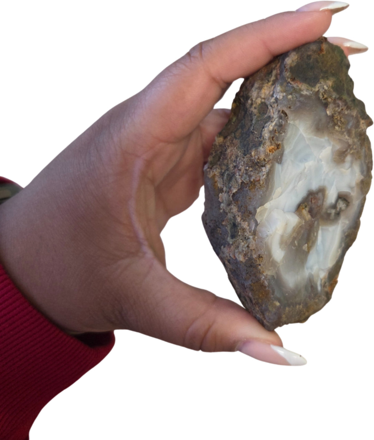 Agat halvpolerad bit, 10,5 cm, nr 03
