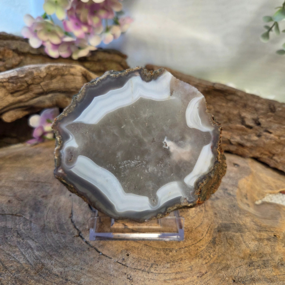 Agat halvpolerad bit, 10,5 cm, nr 03