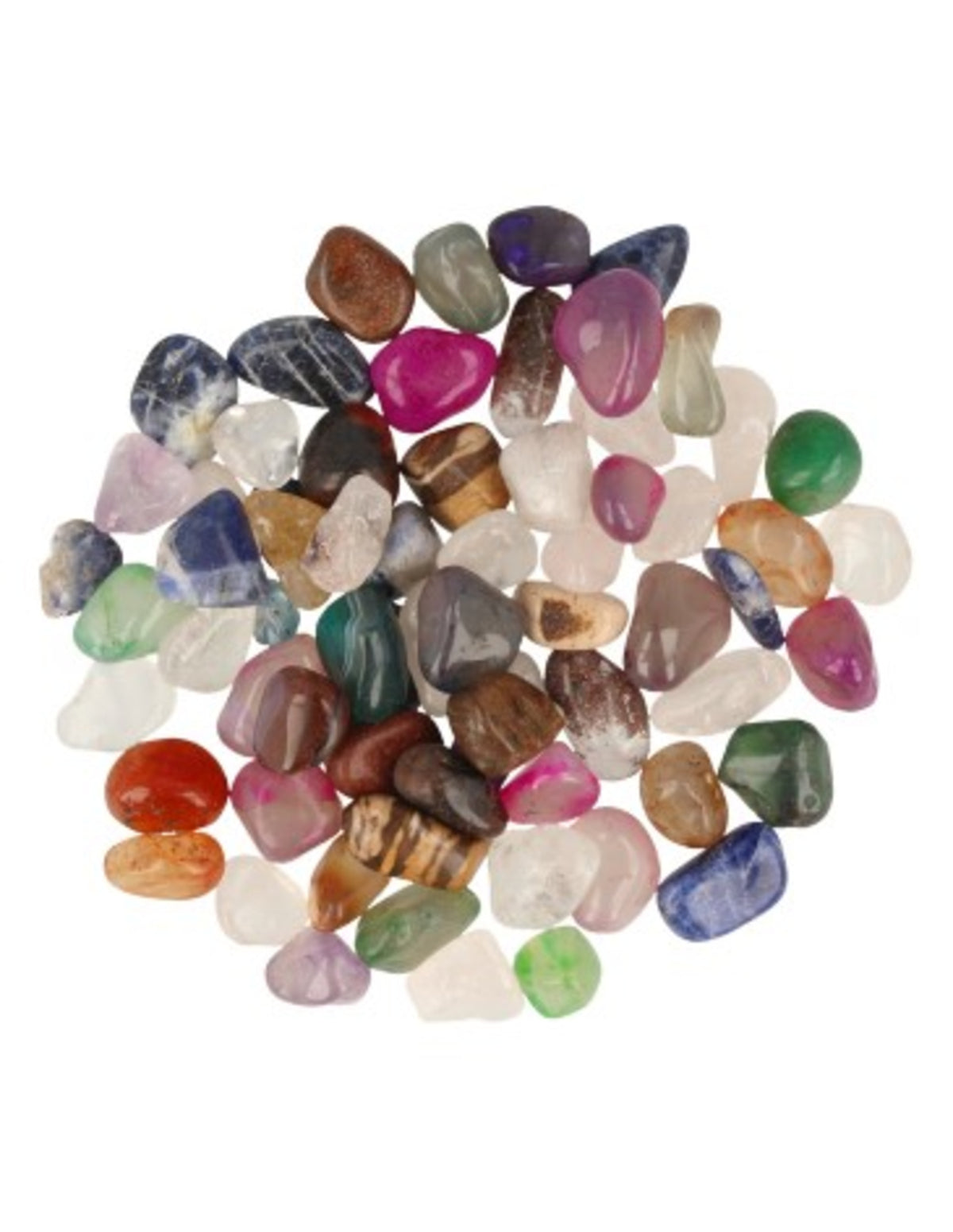 Agat trumlade stenar (färgade), mix, Per kg