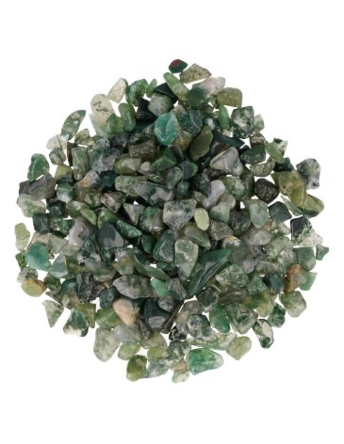 Mossagat trumlade stenar, 500 g, 5 till 10 mm