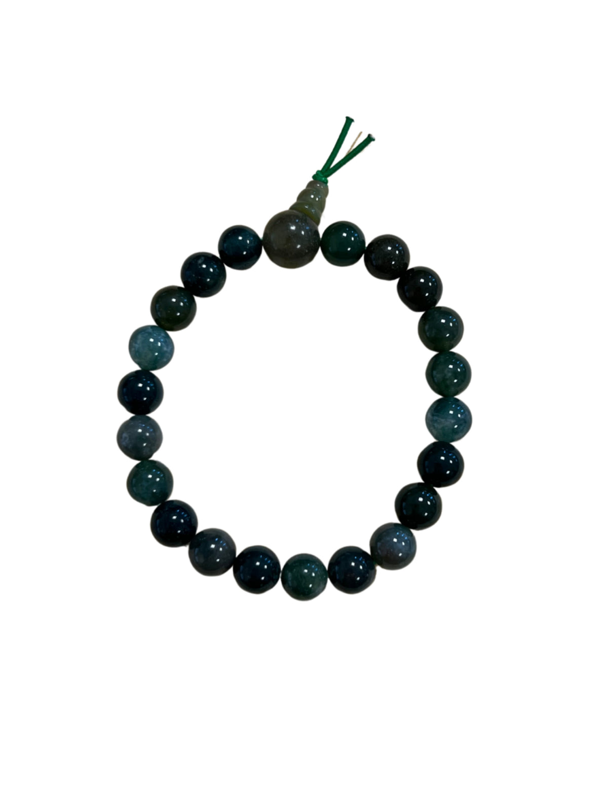 Mossagat armband, 8 mm pärlor, 18 cm