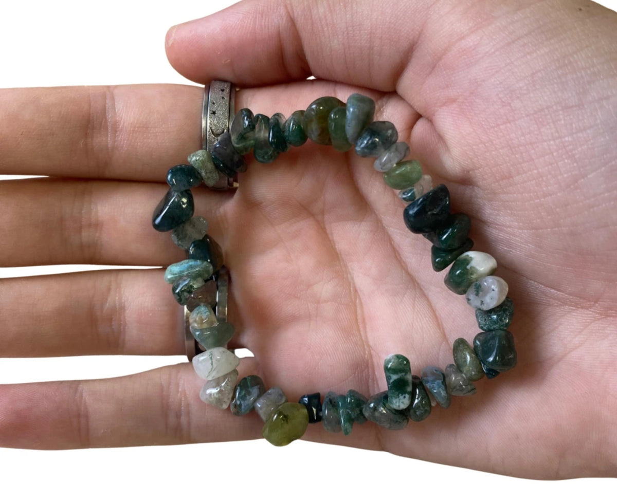 Mossagat armband med splitstenar, 5 till 10 mm