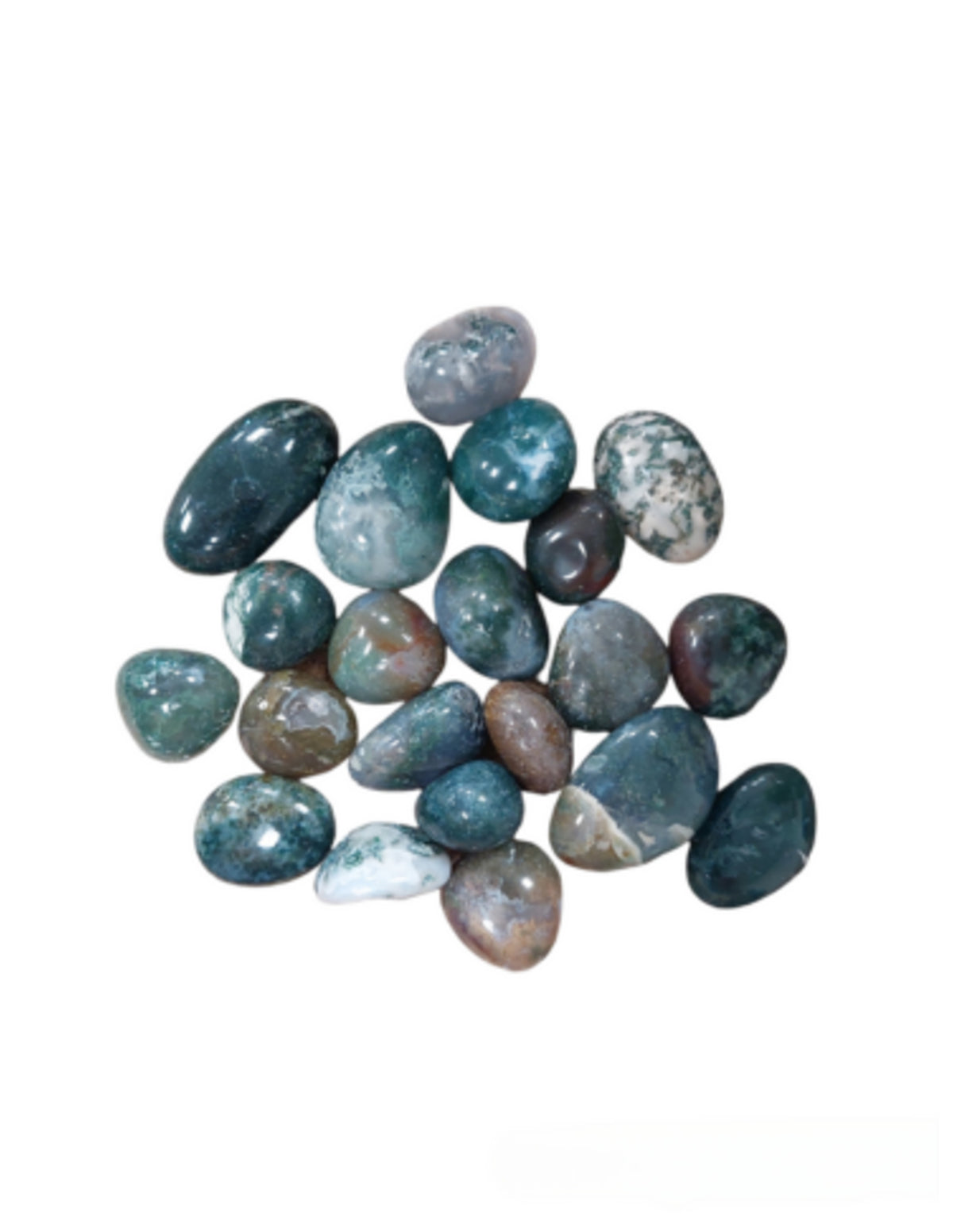 Mossagat trumlade stenar, 500 g, 2 till 4 cm