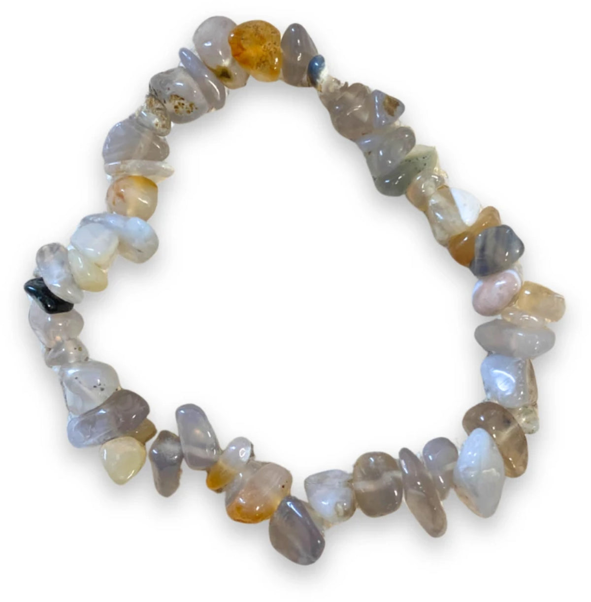 Agat armband med splitstenar, naturfärgad
