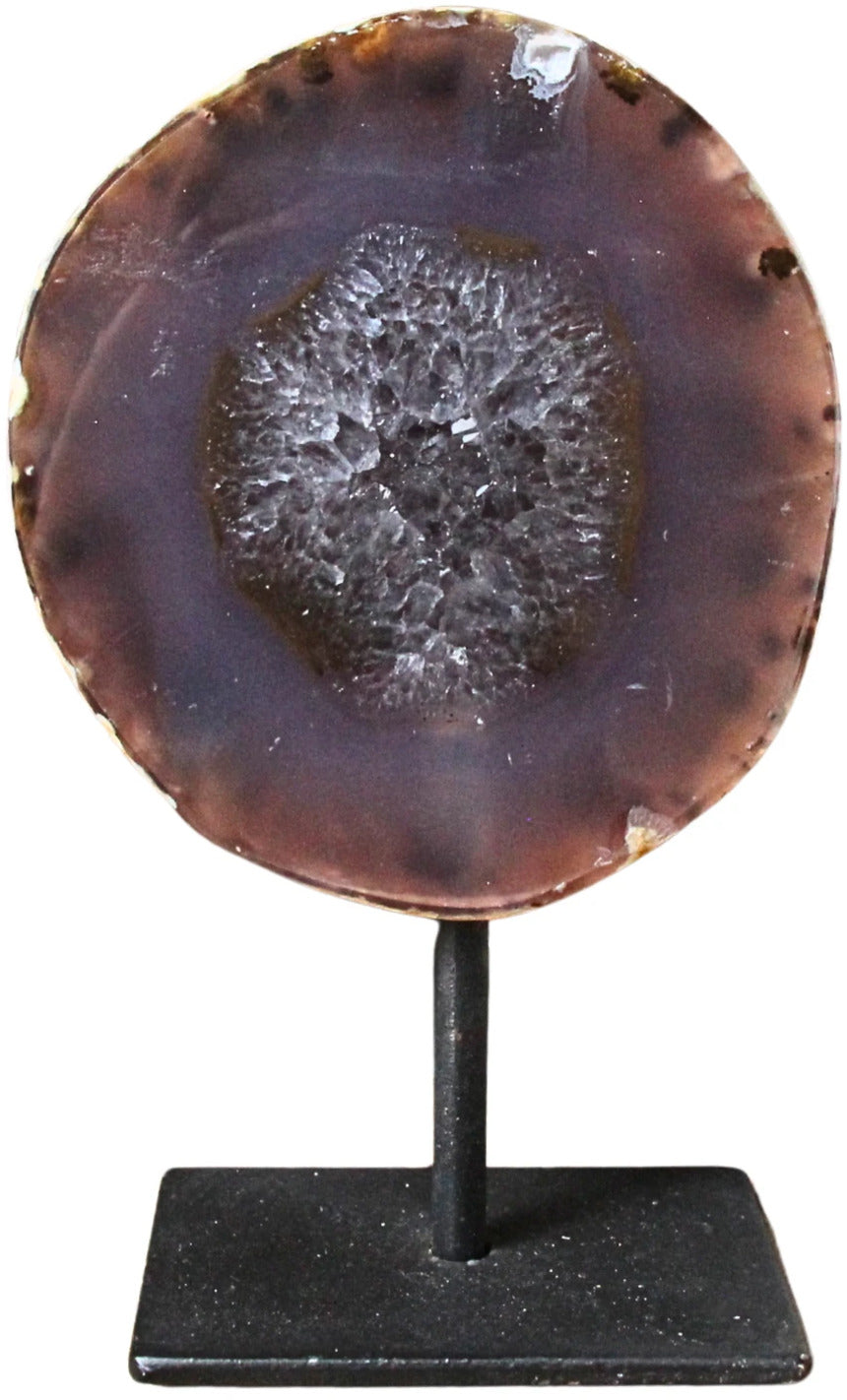 Agat på metallställning, 13,8 cm, 431 g, nr 26