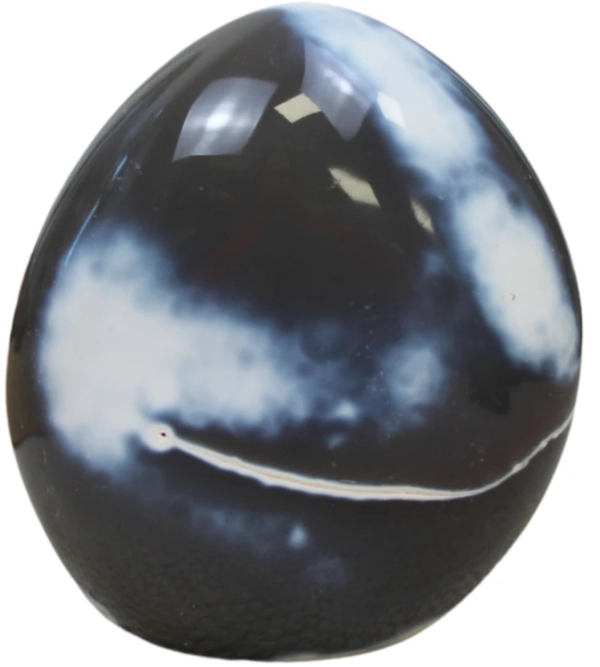Agat orka skulptur, svart, vit och grå, 10,3 cm, nr 12