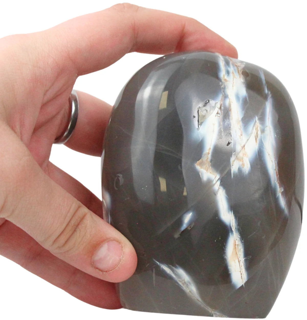 Agat orka skulptur, 9,6 x 5 x 7,5 cm, 0,6 kg, nr 19