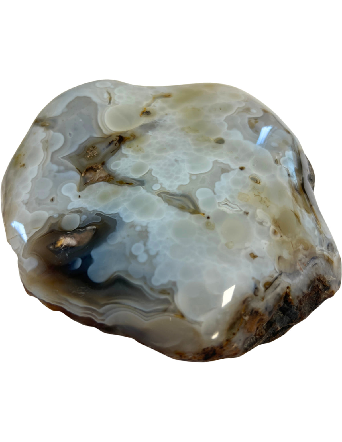 Agat skulptur, delvis polerad, 13 cm, 797 g, nr 02