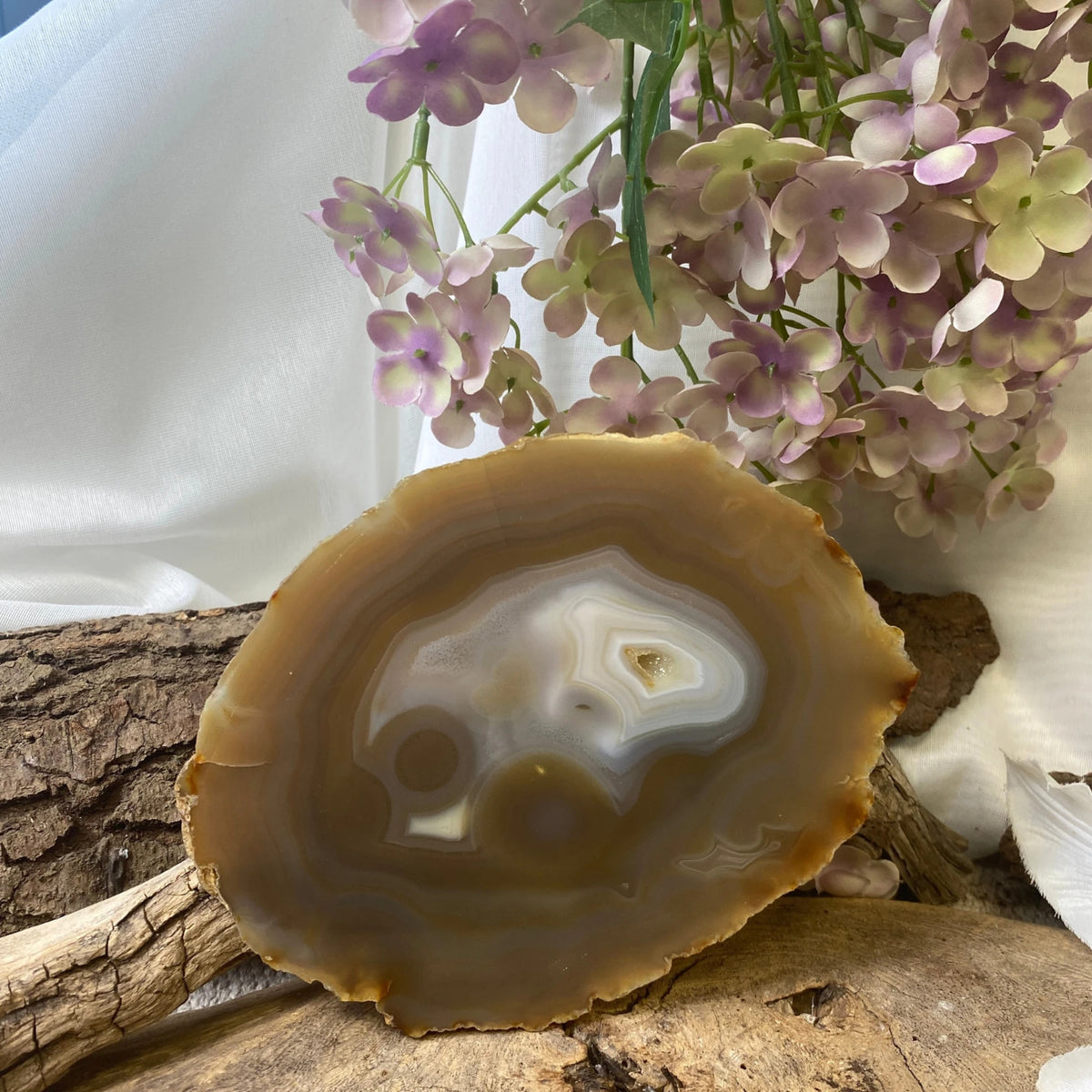Agat skiva, naturlig, 17 cm, nr 06