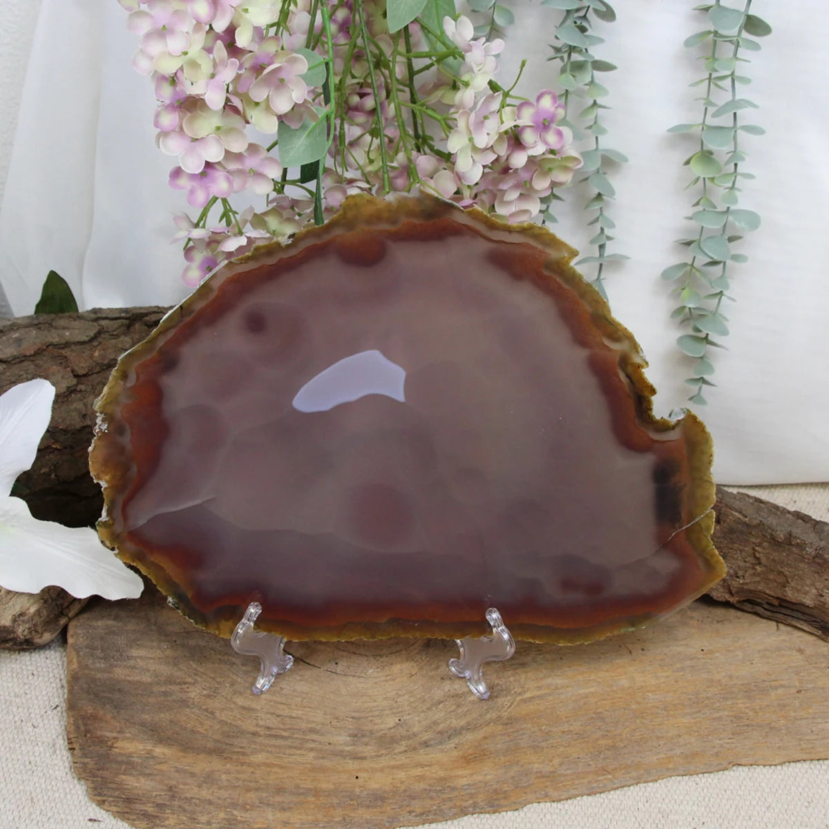 Agat skiva, naturlig, XL, 33 cm, nr 04