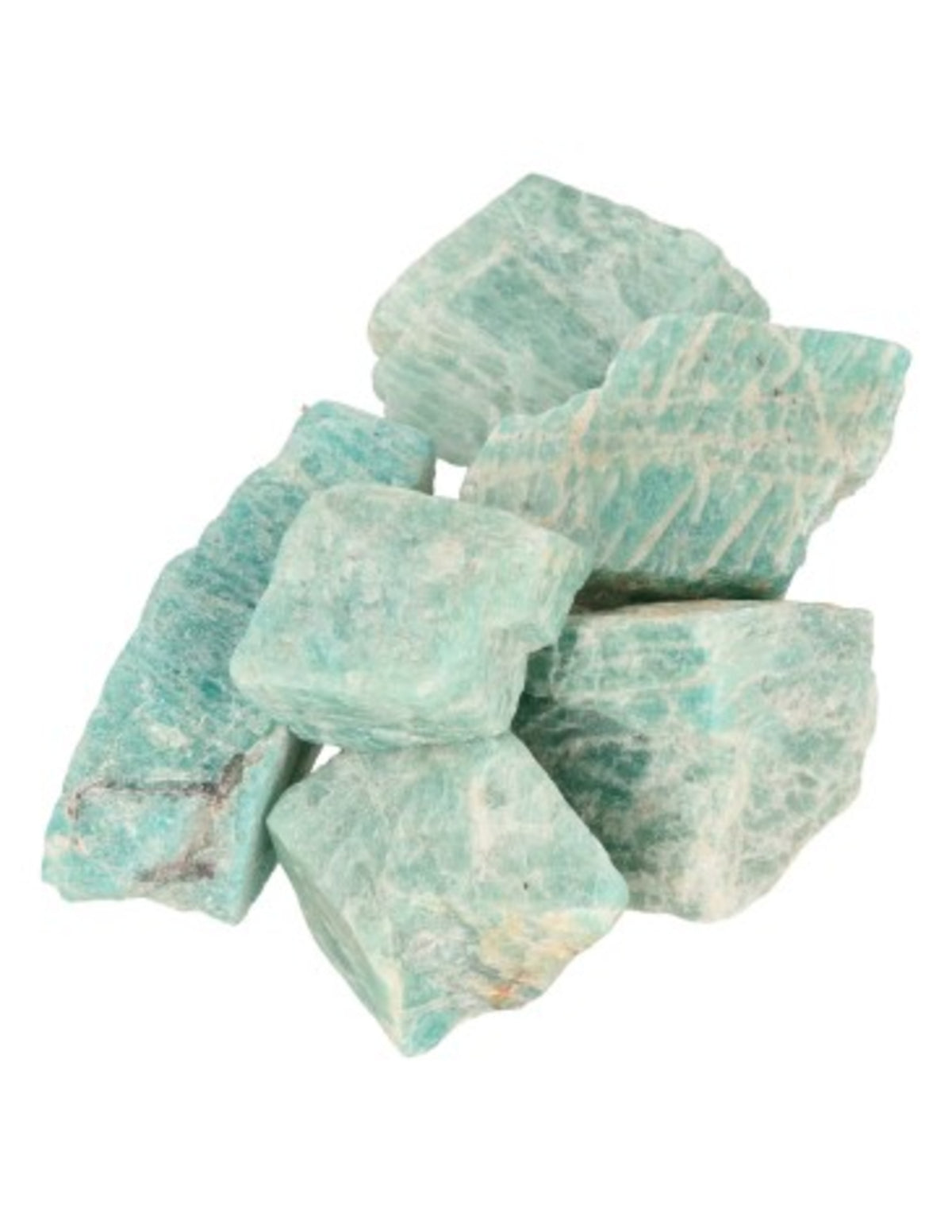 Amazonit råa stenbitar, Madagaskar, 250 g