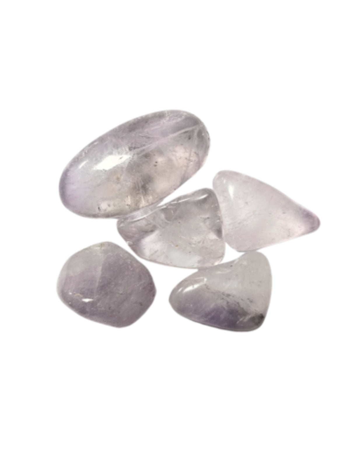 Ametist och bergkristall trumlade stenar, 2 till 4 cm, 50 g
