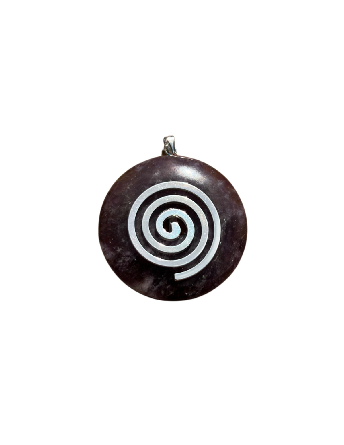 Ametist donut i levensspiral-hänge, 4 cm