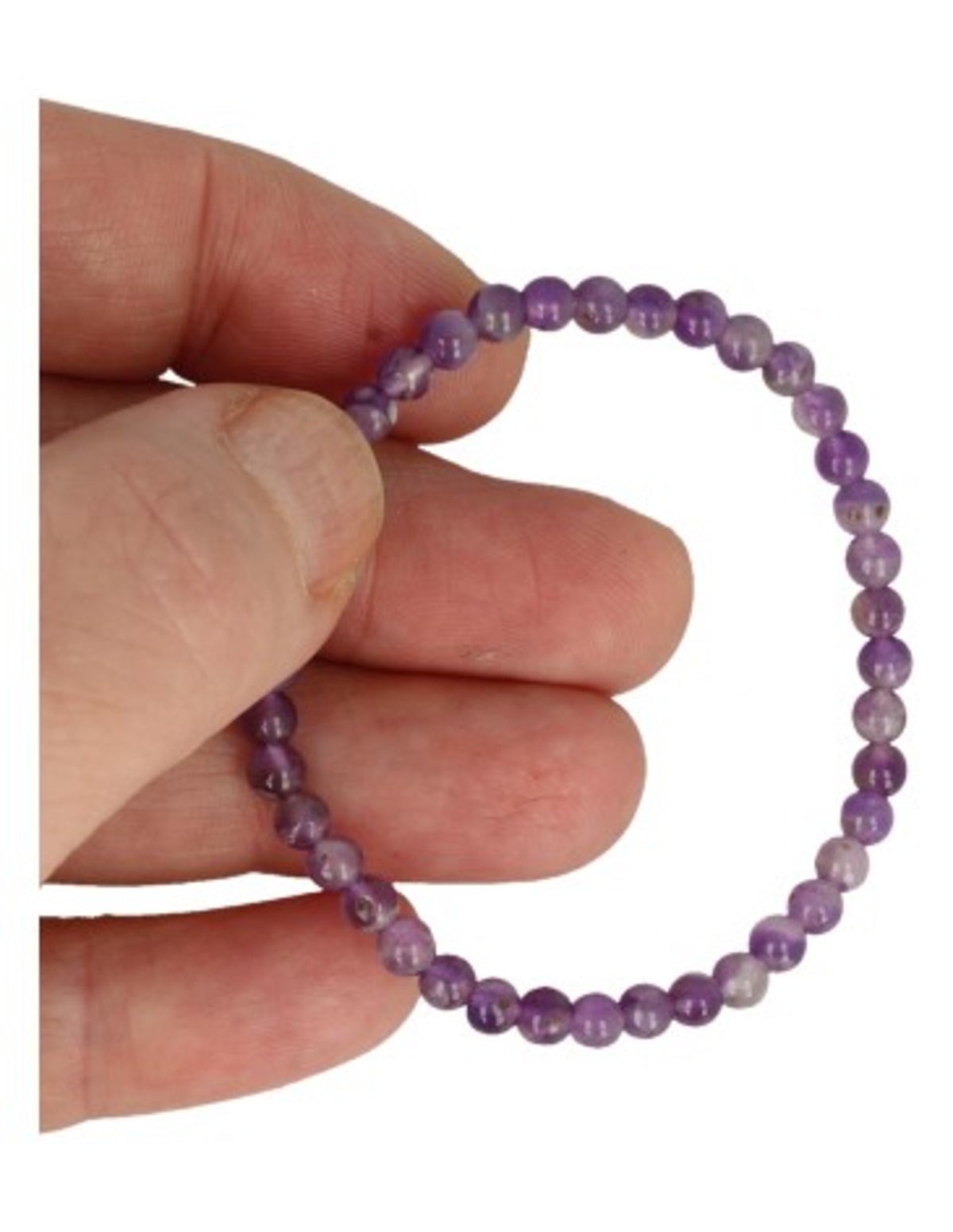Ametist armband för barn, 4 mm pärlor, 15 cm