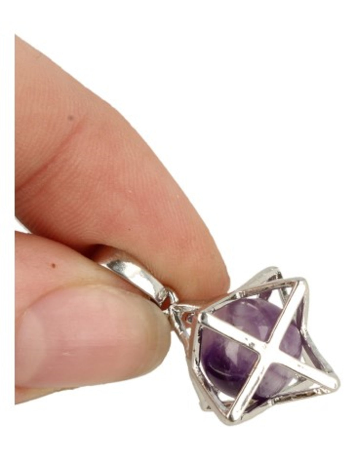 Ametist hänge, merkaba i burform, 2,5 cm