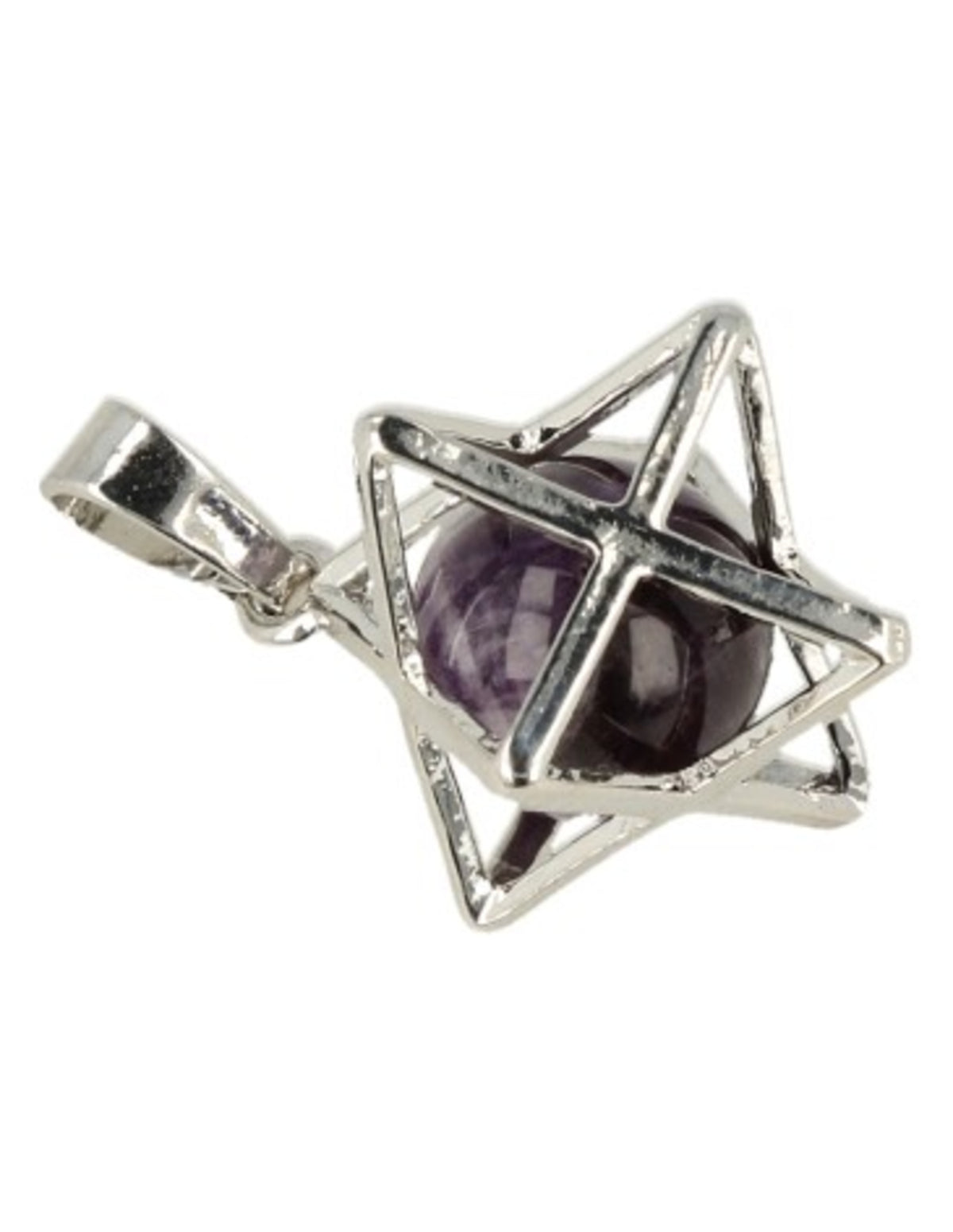Ametist hänge, merkaba i burform, 2,5 cm