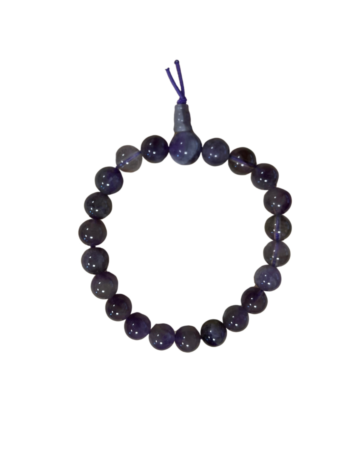 Ametist armband, powerbead, 8 mm pärlor, 18 cm