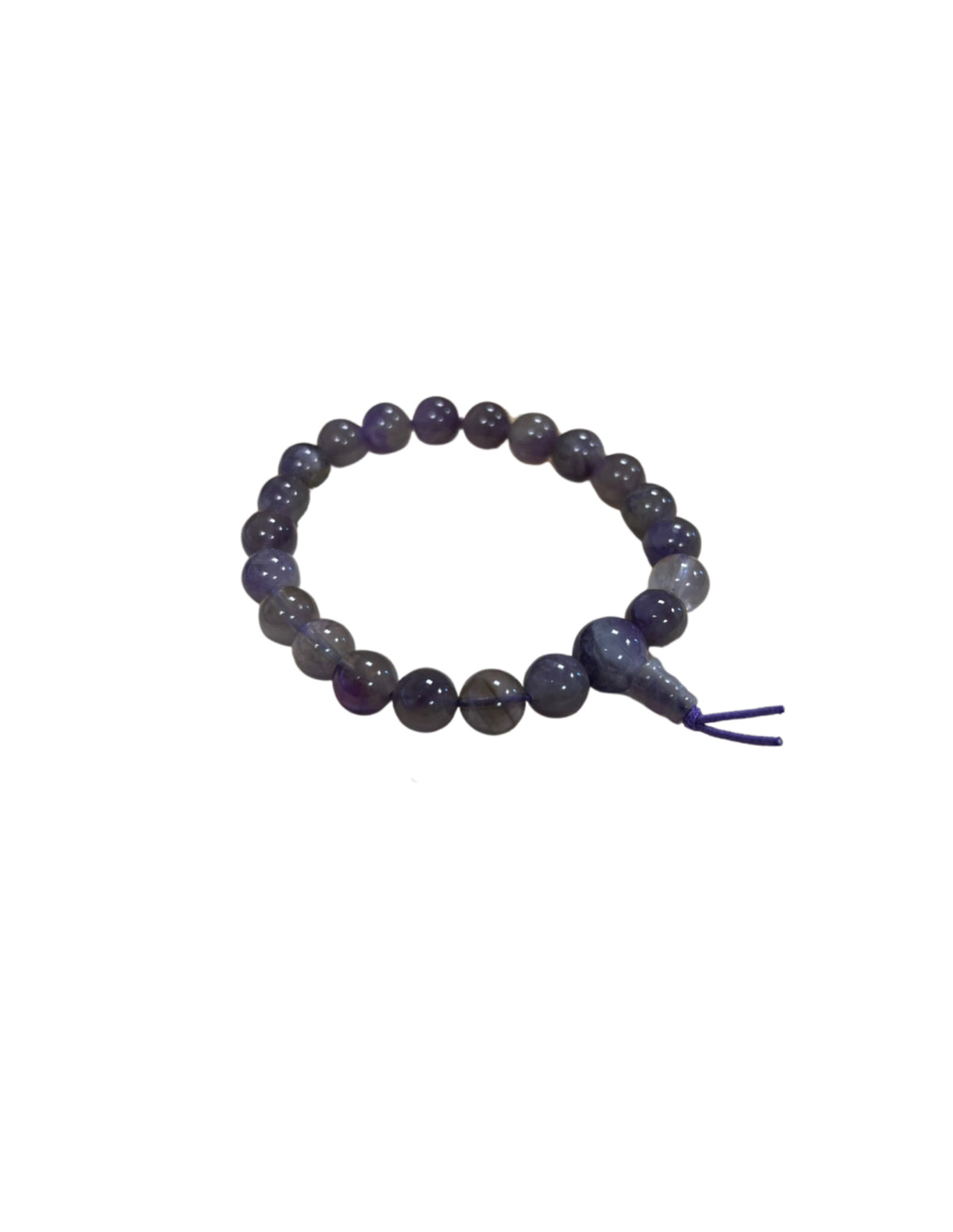 Ametist armband, powerbead, 8 mm pärlor, 18 cm