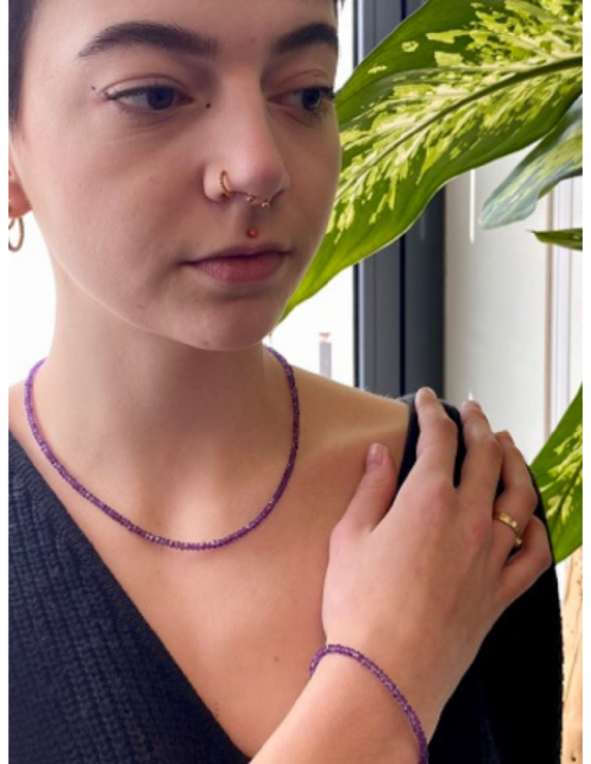 Ametist smyckesset Summer Vibes, halsband och armband