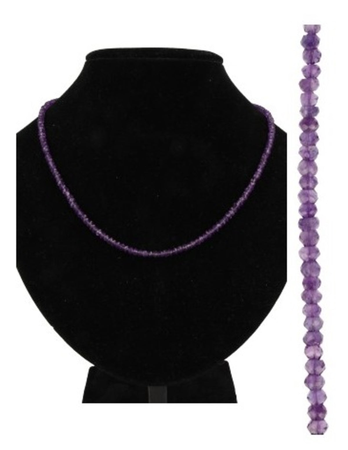 Ametist halsband Summer Vibes, fasettslipade pärlor 4 mm