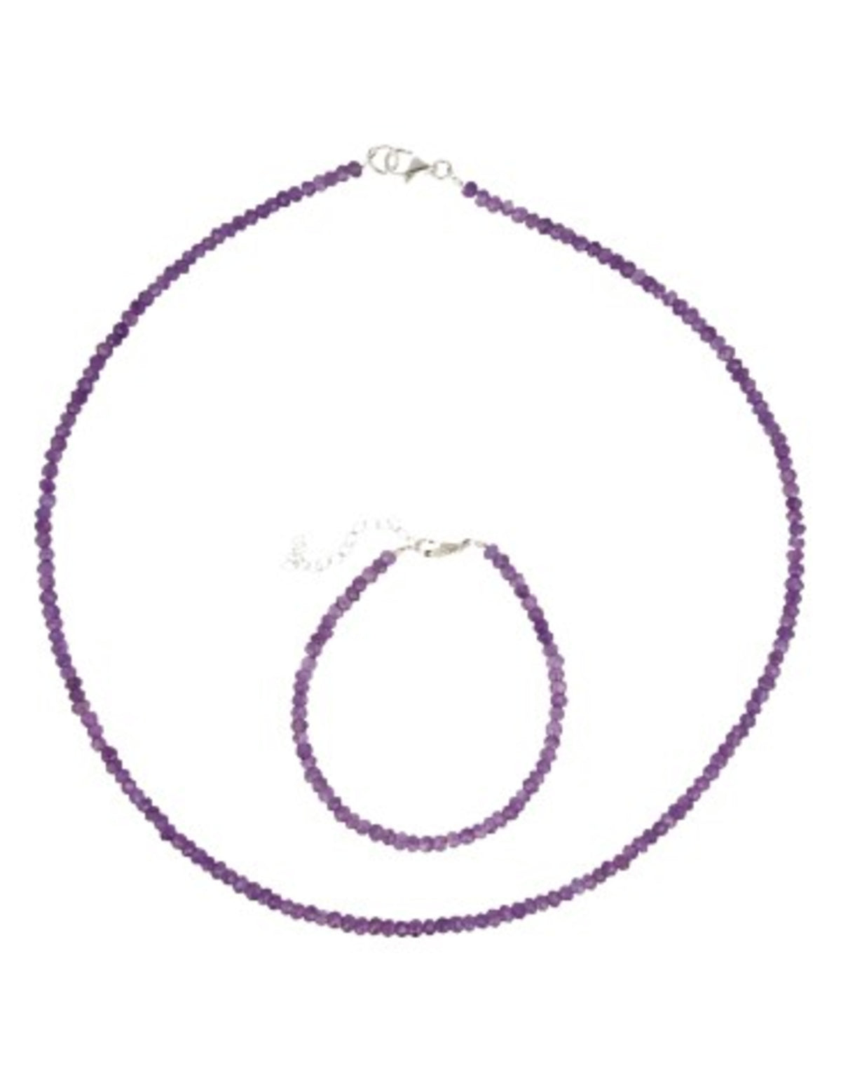 Ametist halsband Summer Vibes, fasettslipade pärlor 4 mm