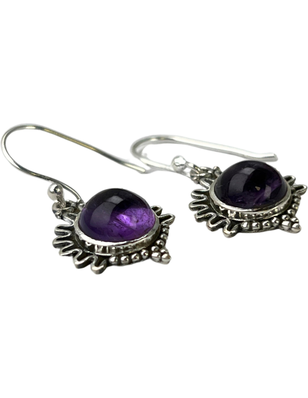 Ametist örhängen i silver, design modell 3, 3 cm
