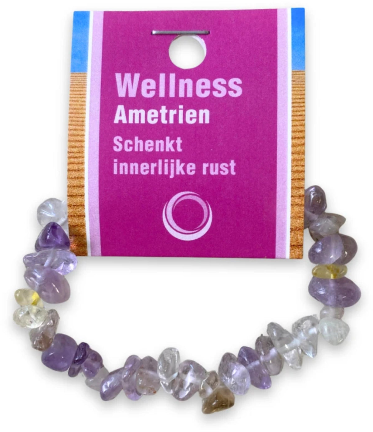 Ametrin armband med splitstenar, 5 till 10 mm, På kort