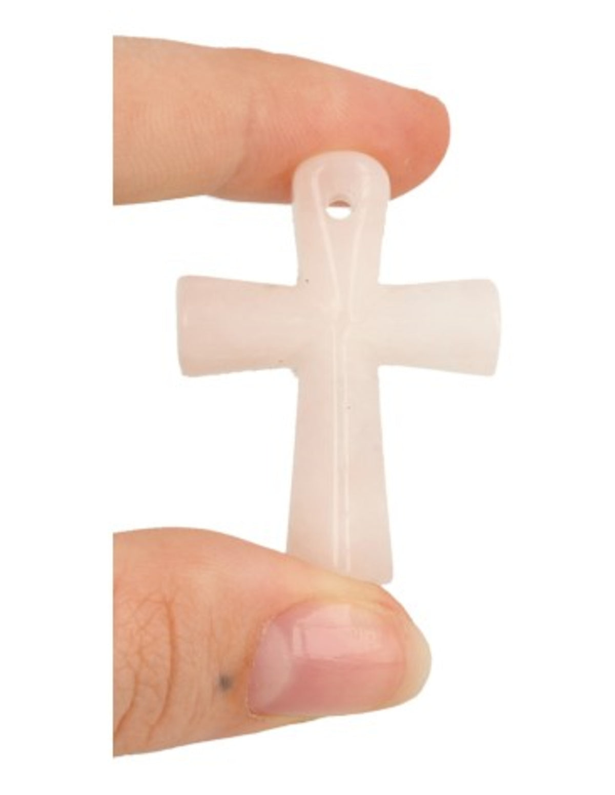 Rosenkvarts ankh, 4 cm, rosa
