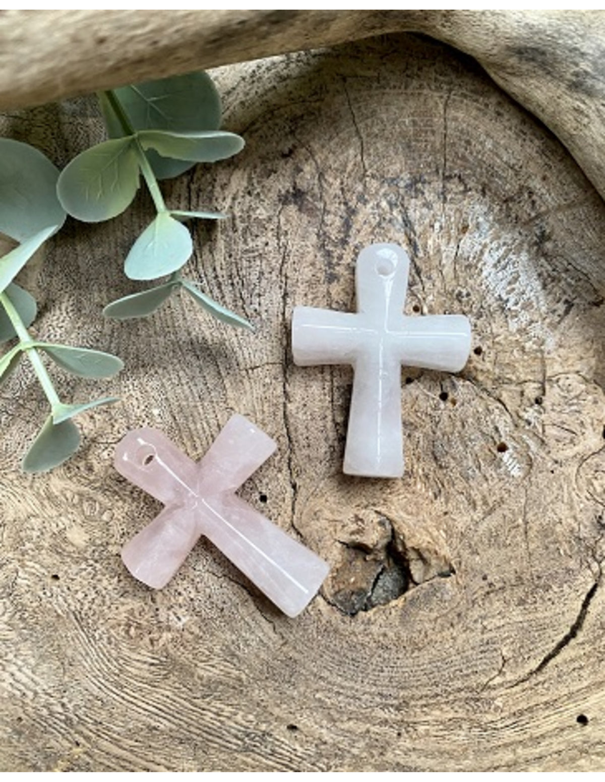 Rosenkvarts ankh, 4 cm, rosa