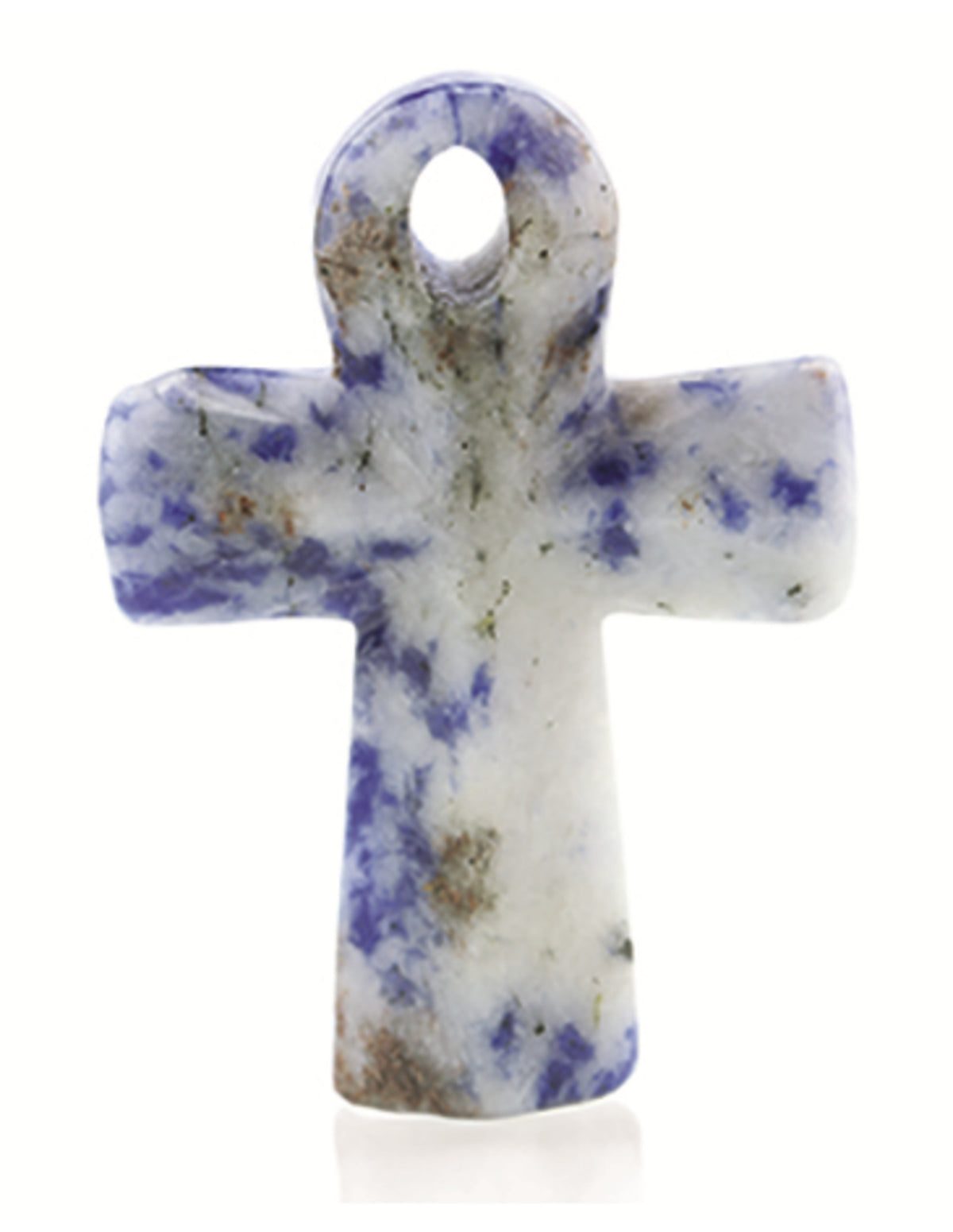 Sodalit hänge, ankh-kors, 4 cm