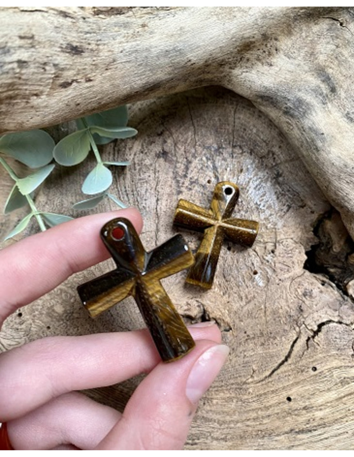 Tigeröga hänge, ankh-kors, 4 cm