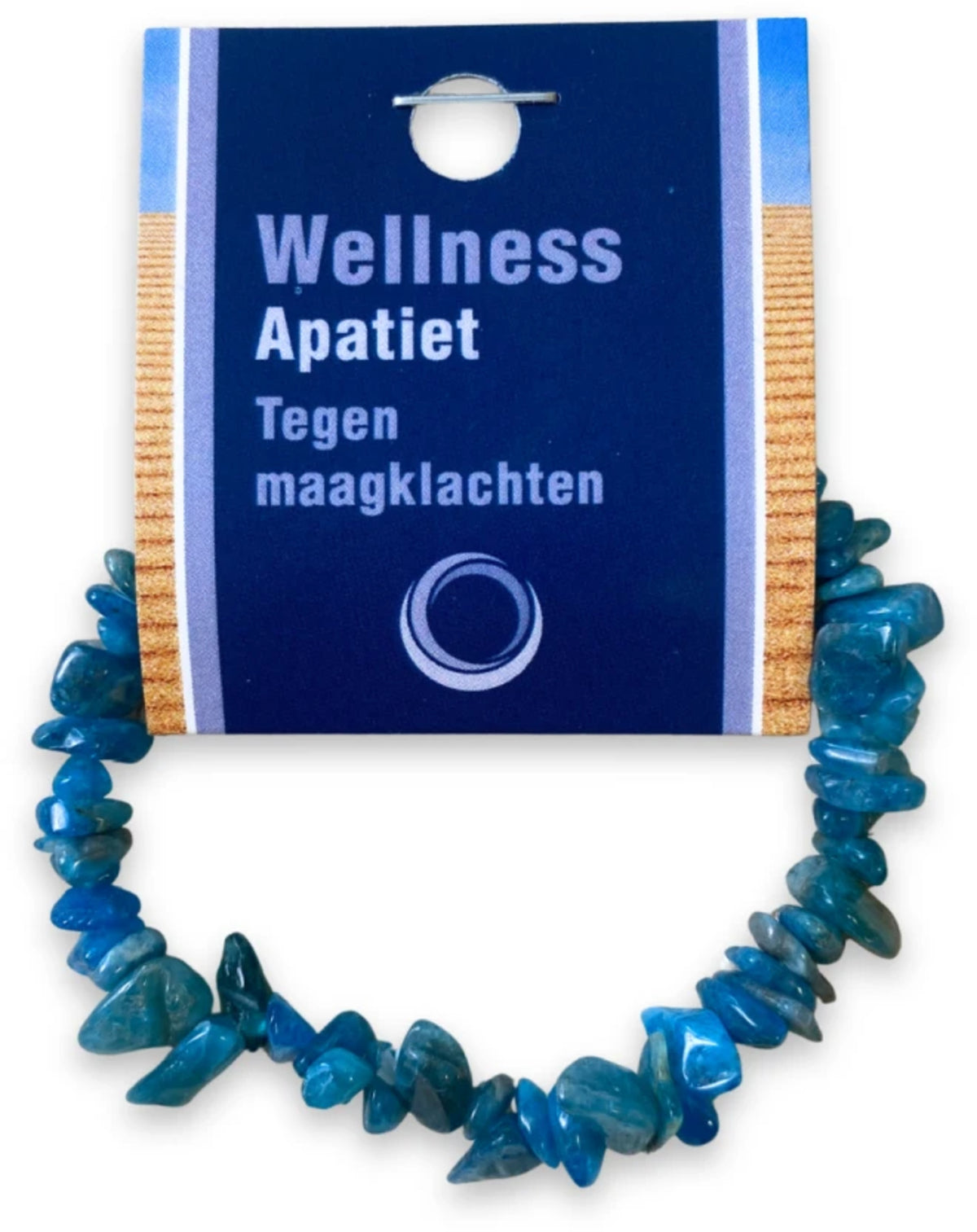 Apatit armband med splitstenar, 5 till 10 mm, På kort