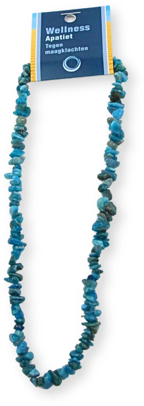 Apatit halsband med splitstenar, 45 cm, På kort