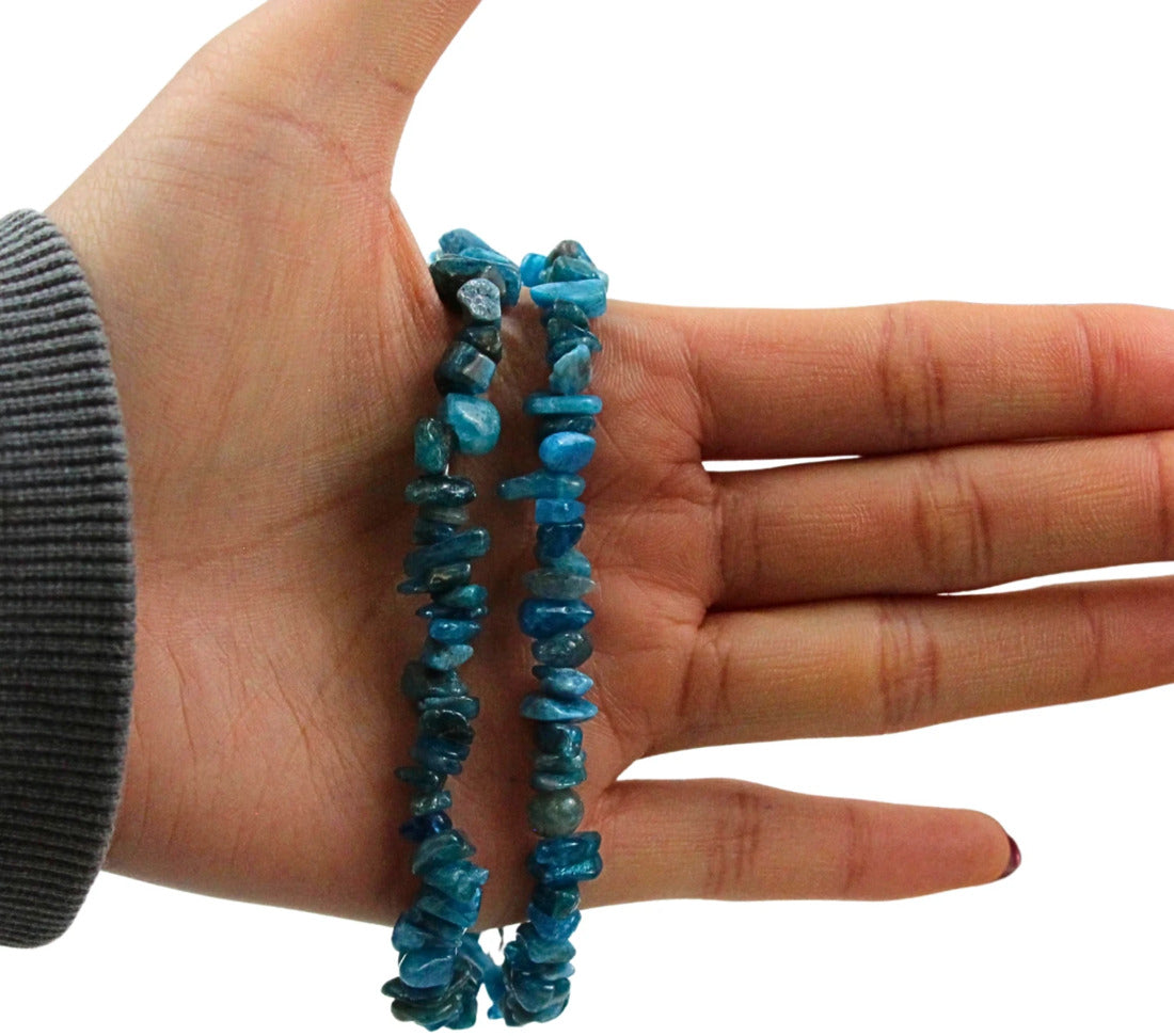 Apatit halsband med splitstenar, 45 cm
