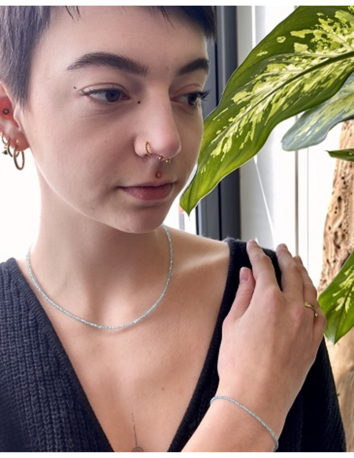 Apatit halsband Summer Vibes, 2 mm fasettslipade, 44 cm