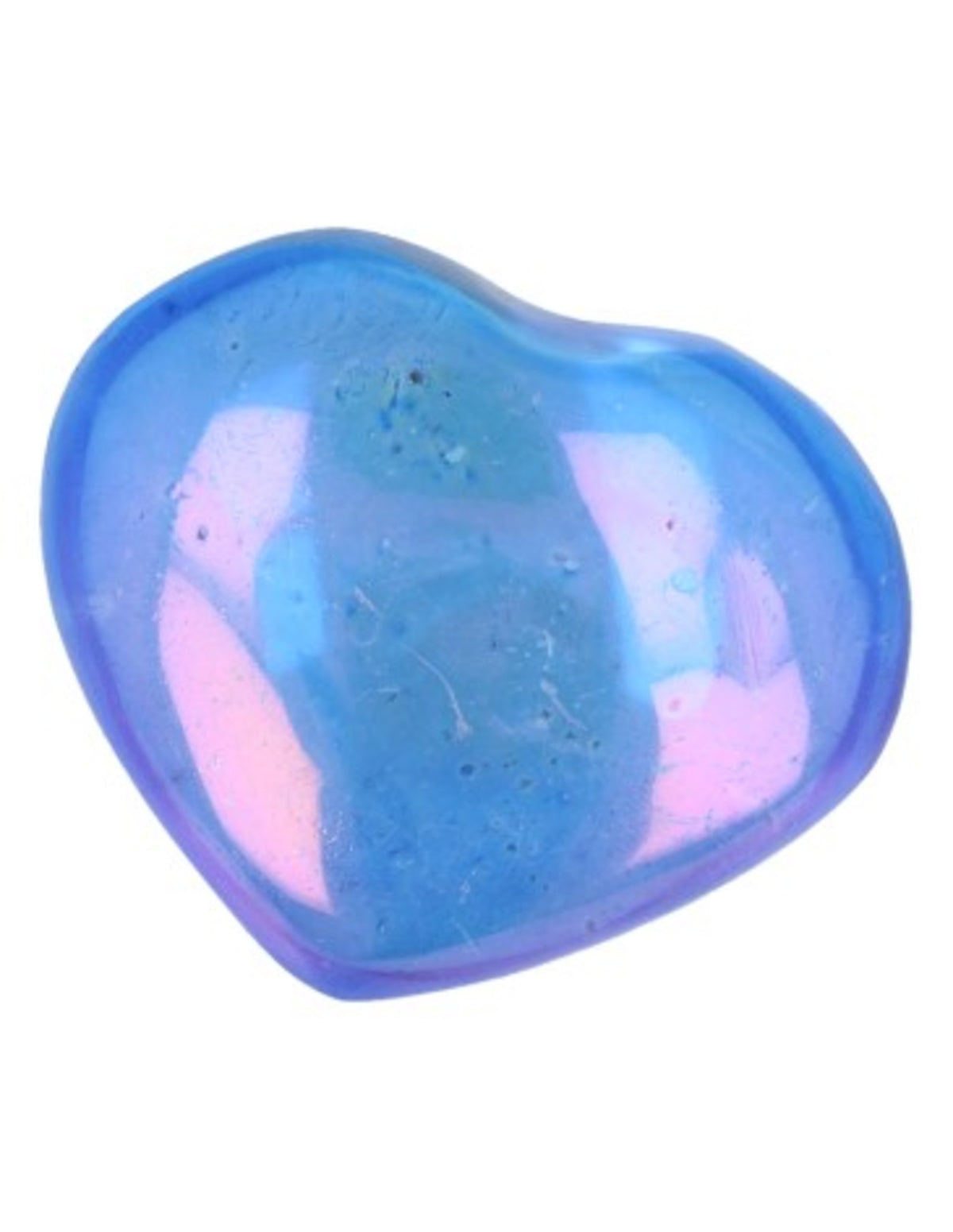 Aqua aura hjärta, mörkt, belagd kvarts, 4 cm, 32 g