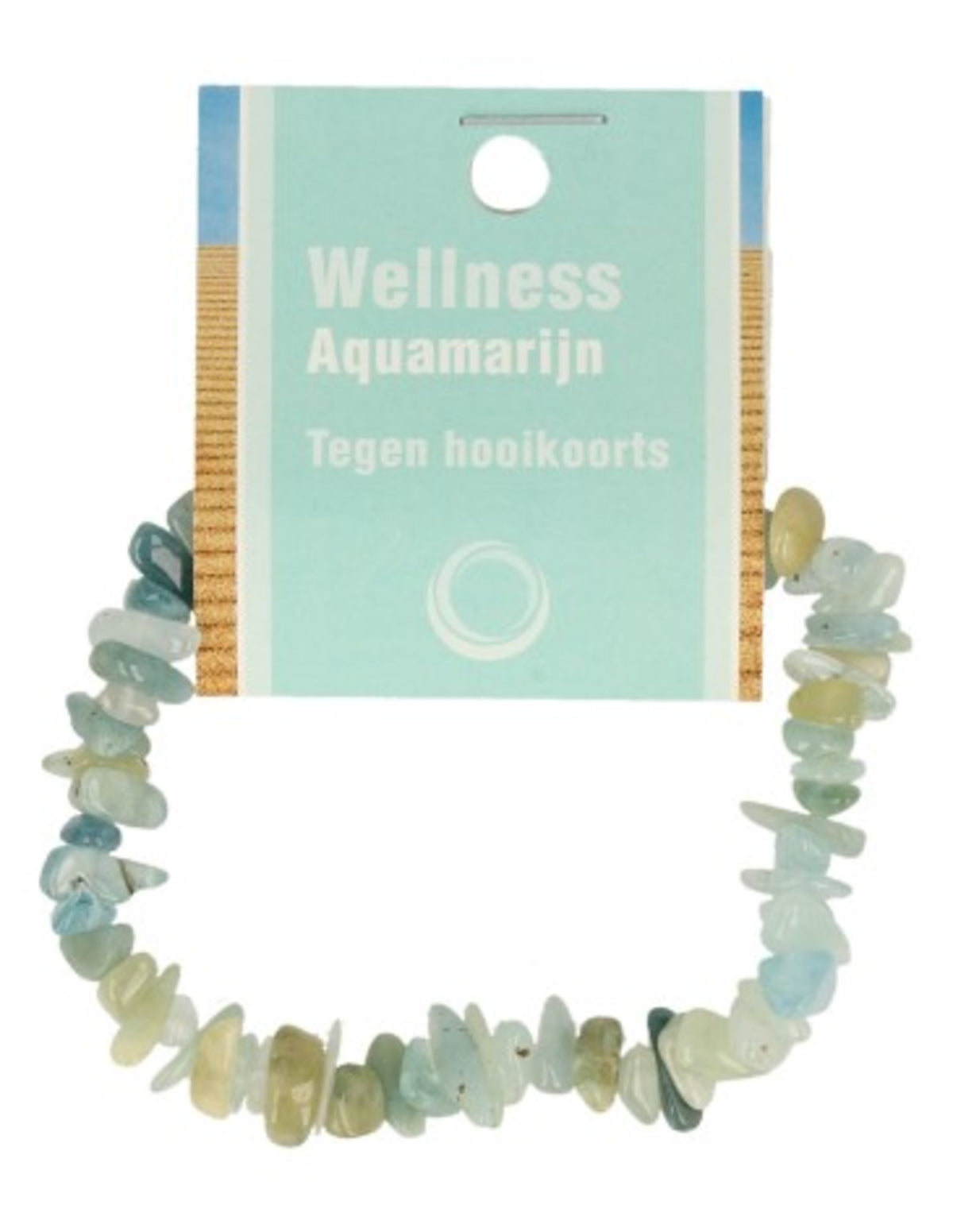 Akvamarin armband med splitstenar, A-kvalitet, 17 cm, På kort