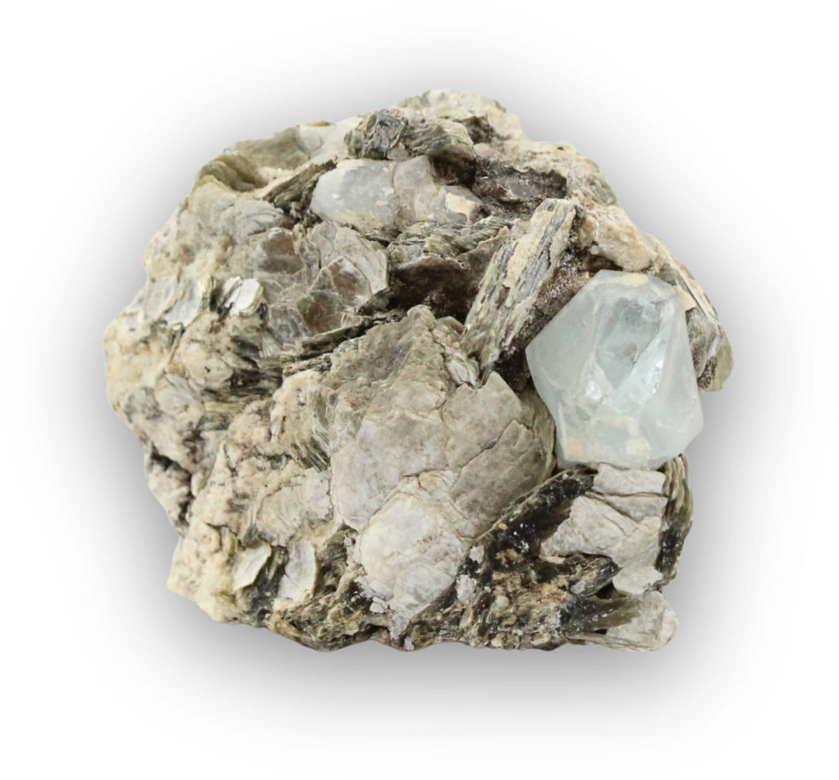 Akvamarin med mica, rå, Brasilien, 5,6 cm, nr 101