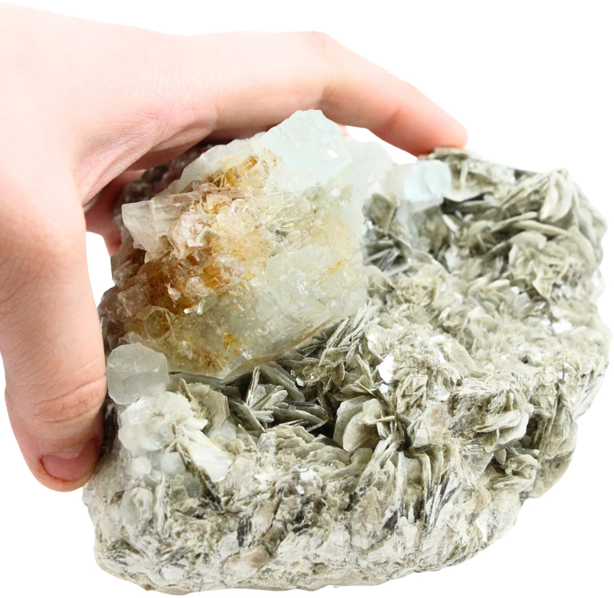 Akvamarin med mica, rå, Brasilien, 7,3 cm, nr 102