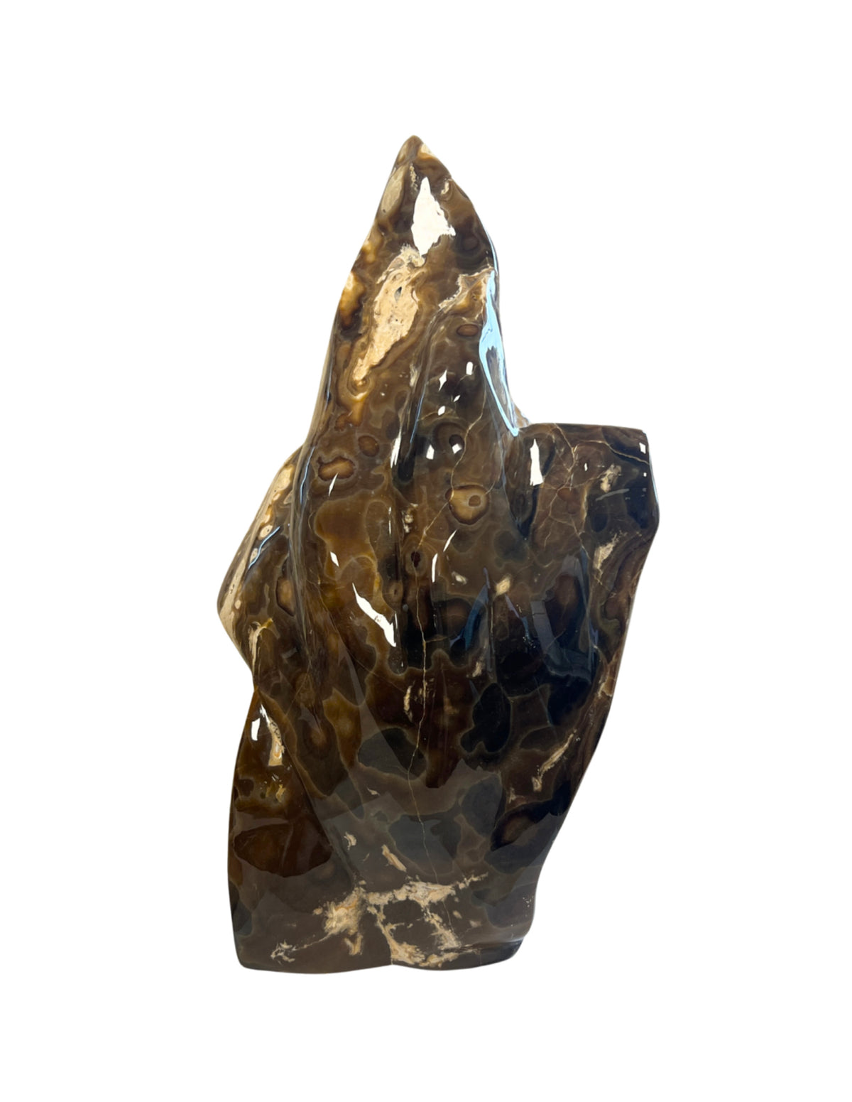 Aragonit skulptur, brun, 46 cm hög, 9,44 kg, nr 10