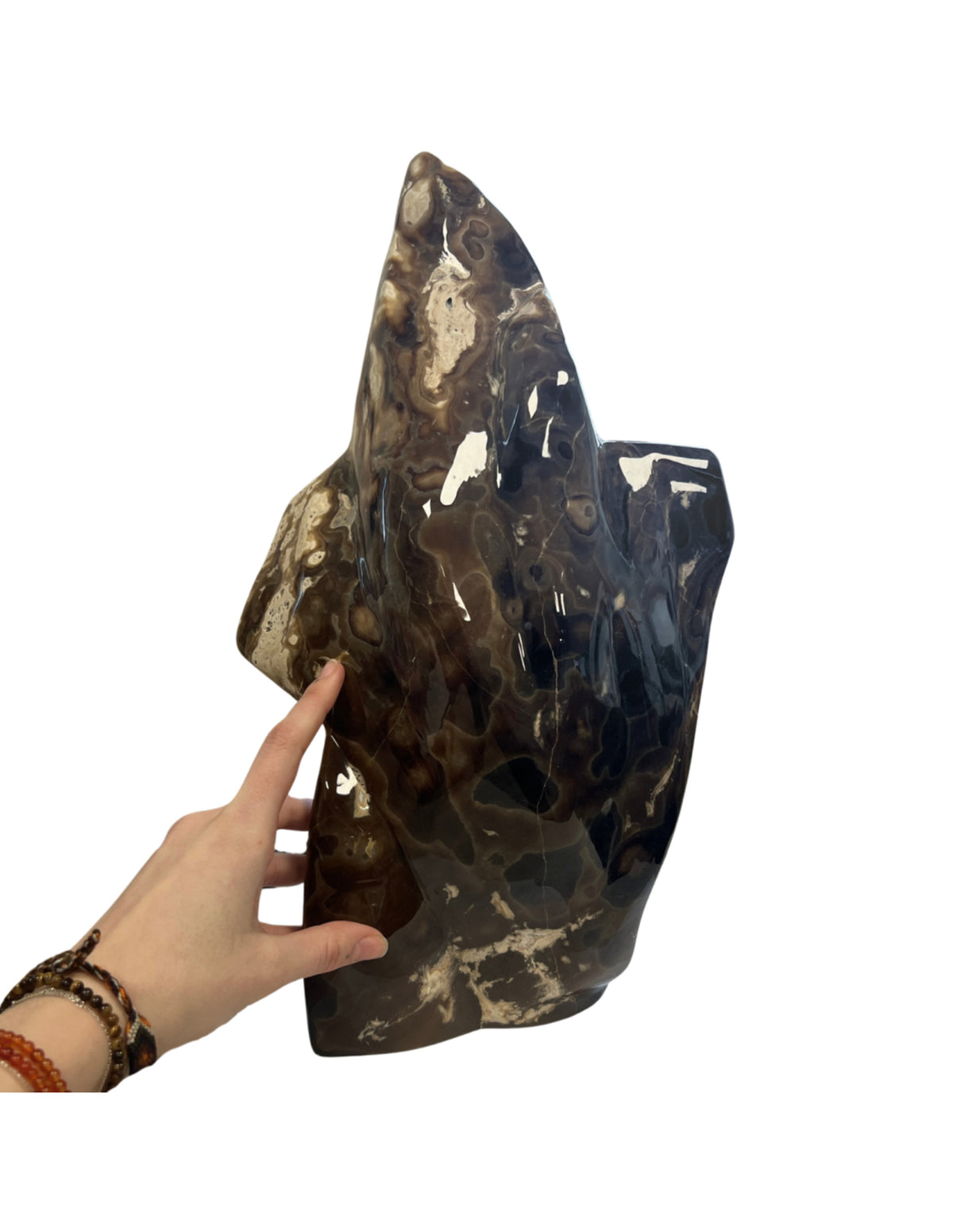 Aragonit skulptur, brun, 46 cm hög, 9,44 kg, nr 10