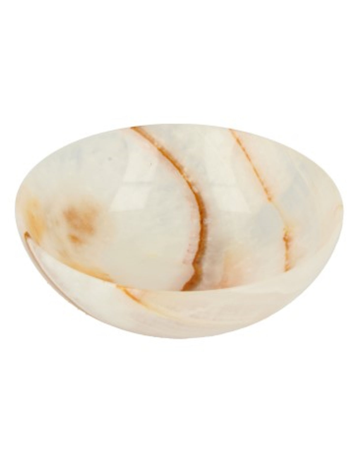 Aragonit skål, onyxmarmor, 15 cm i diameter, 5 cm hög